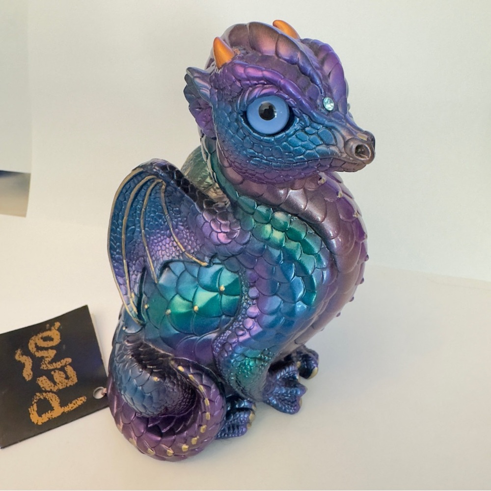 Windstone Retired 2000 Edition Peacock Dragon Figurine by Peña. NWT